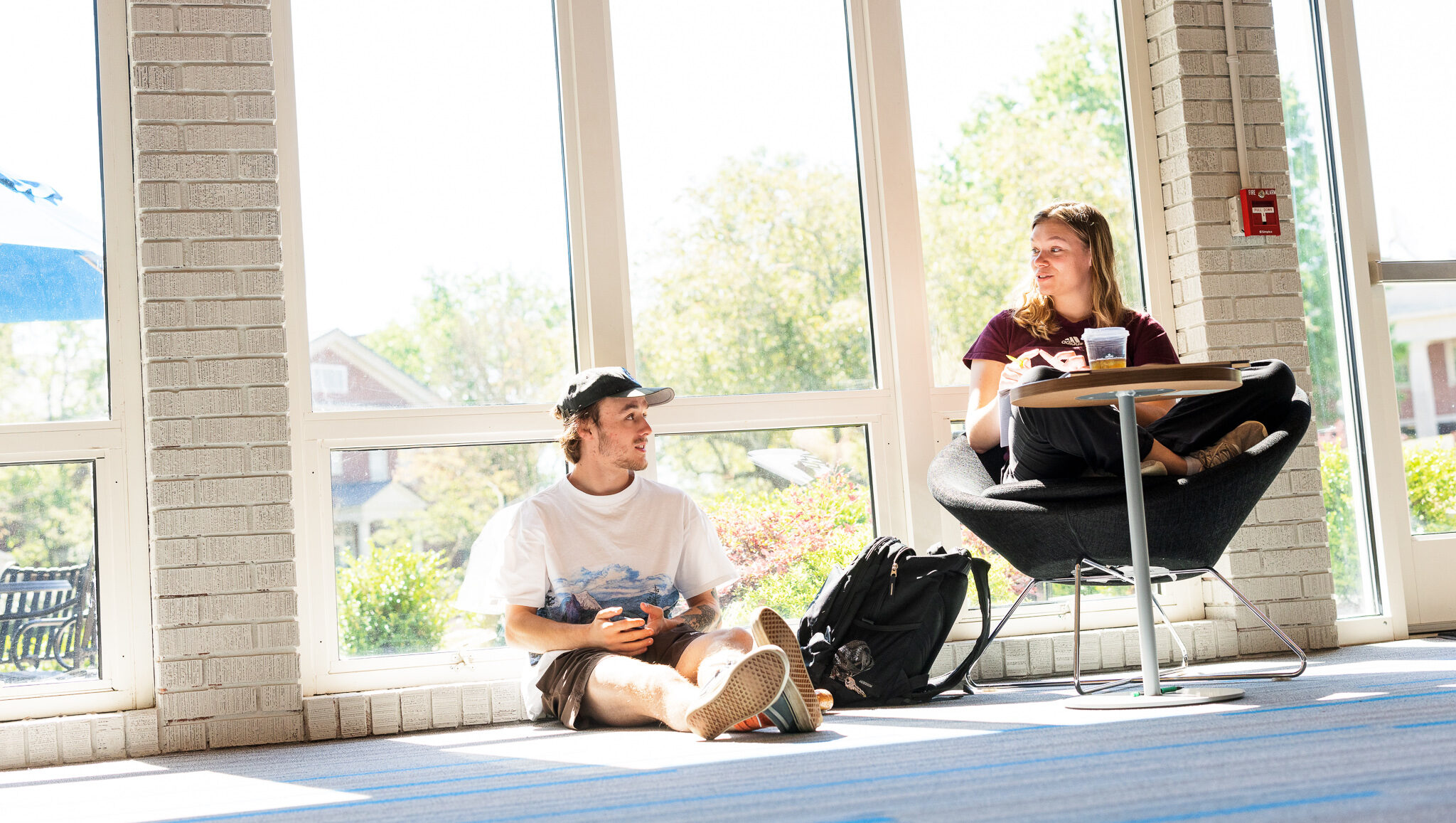 Presbyterian College students lounging in Springs Student Center.