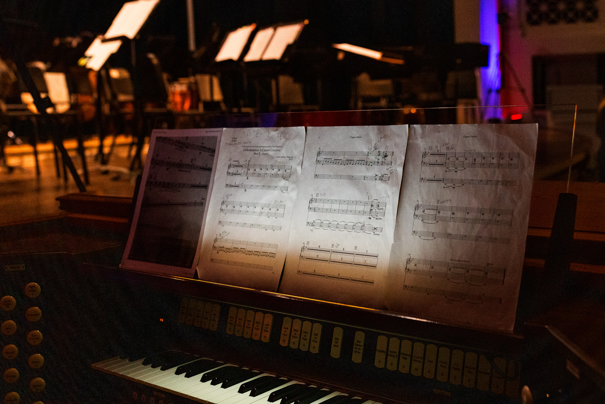 Presbyterian College music on a piano.