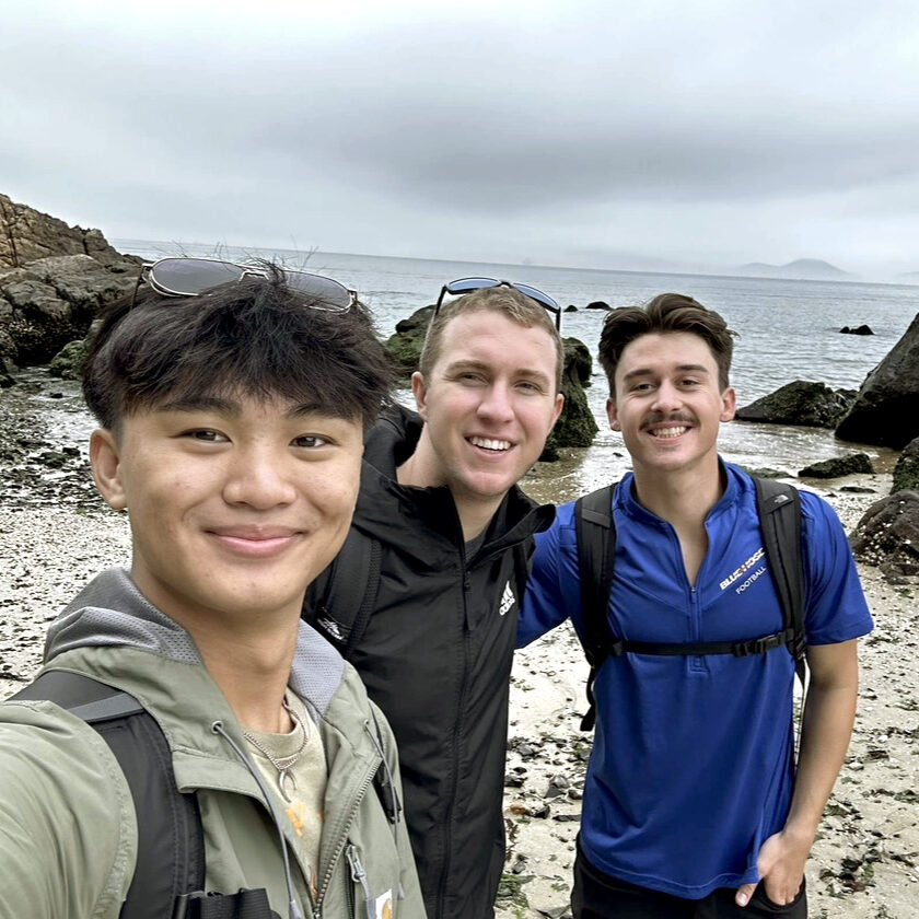 Ezra King and two other Korea scholars students.