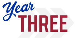 Year three logo. 